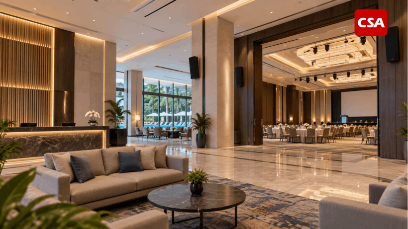 Hotel Sound System for Lobby, Ballroom, and Public Areas